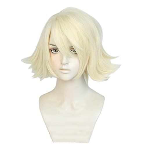 RONGYEDE-Wig Anime Cosplay Anime-Perücke for Tiger Bunny Ivan Karelin Cosplay-Perücke kurze blonde Perücke Kostüm-Halloween-Perücke,for Halloween,Kostümparty Anime-Show,Cosplay-Event von RONGYEDE