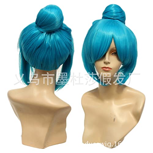 RONGYEDE-Wig Anime Cosplay Cosplay Ladies Oblique Short Straight Flower Scallops Model Game Animation Head von RONGYEDE