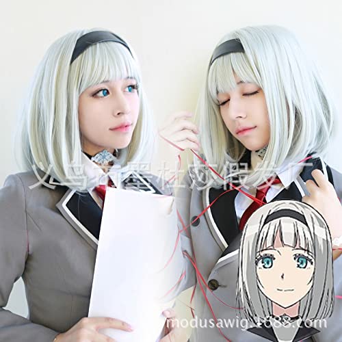 RONGYEDE-Wig Anime Cosplay Cosplay Perücke Kurze Haare Keine langweilige Welt Anime Anna Qi LIU Haitou von RONGYEDE