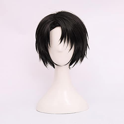 RONGYEDE-Wig Anime Cosplay Cosplay-Perücke for Angriff auf Titan Levi Ackerman Kurzhaar Rivai Ackerman Rollenspiel Halloween von RONGYEDE