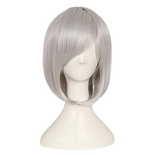 RONGYEDE-Wig Anime Cosplay Cosplay Silver Gray universal Wave Head Game Anime COS Wig high Temperature Silk Spot von RONGYEDE