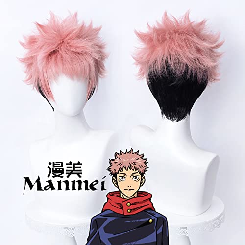 RONGYEDE-Wig Anime Cosplay Fluch zurück in die Schlacht Cos Perücke Polygonum cuspidatum Yuuhito Fu HEI Meguzaki Wilde Rose Fünf Gogou-Rollenstacheln Polygonum cuspidatum Yuuhito Perücke von RONGYEDE