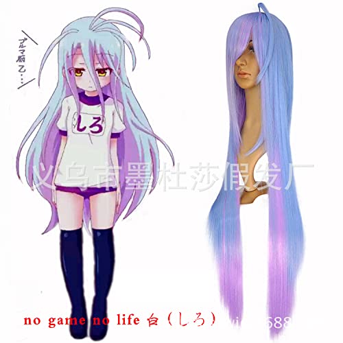 RONGYEDE-Wig Anime Cosplay Game Life White Cosplay Rainbow Long Straight Hair Picked 120cm Long Hair Mandatory COS Chemical Fiber von RONGYEDE