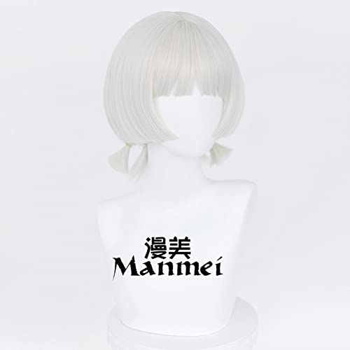 RONGYEDE-Wig Anime Cosplay Genshin Impact Early Pomelo god cos Wig Ninza no Raccoon Inazuma Castle Special Color White Gold Wig von RONGYEDE