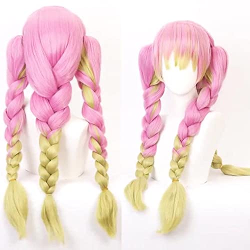 RONGYEDE-Wig Anime Cosplay Ghost Blade Animated Love Column Ganlu Temple Hai Glas COS Wig Double Tiger Clip Parcous Cosplay Pseudo von RONGYEDE