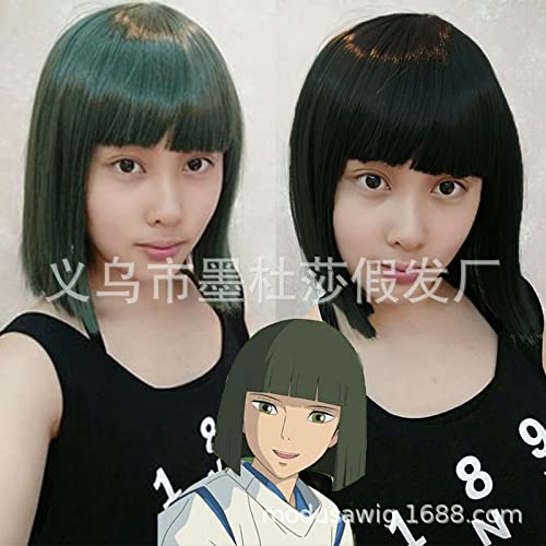 RONGYEDE-Wig Anime Cosplay Japanisches Anime-Cosplay Tausende und Abertausende um EIN Spiel zu Finden das im Großhandel mit schwarzen glatten Haarfaser-Wellenkopfbedeckungen erhältlich ist von RONGYEDE