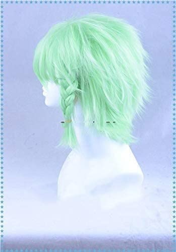 RONGYEDE-Wig Anime Cosplay Macross Delta Reina Prowler Grün Kurz Cosplay Haargeflecht Halloween Rollenspiel Haar von RONGYEDE