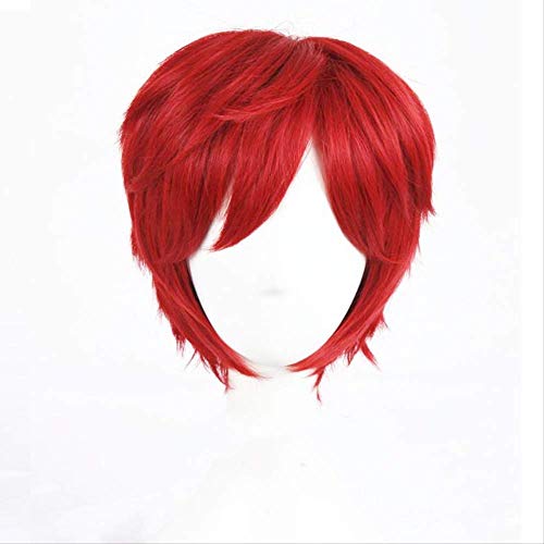 RONGYEDE-Wig Anime Cosplay Re:in a Different World from Zero Reinhard Van Astrea Cosplay Perücken 30cm Rot Kunsthaar Perucas Cosplay Perücke + Perückenkappe von RONGYEDE