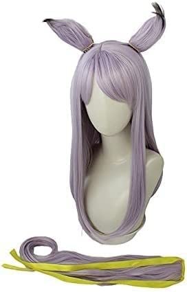 RONGYEDE-Wig Anime Cosplay Rennpferd Mädchen Pretty Derby Augentrost McQueen COS Perücke gleiche Farbe Ohren Schwanz Lange Modelle Perücke Großhandel Hellviolett von RONGYEDE