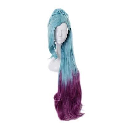 RONGYEDE-Wig Anime Cosplay SpieleCosplay Perücke LOL League of Legends KDA Seraphine Blau-lila Farbverlauf lange Haare Anime Comic-Con Weihnachten Karneval Halloween Party von RONGYEDE