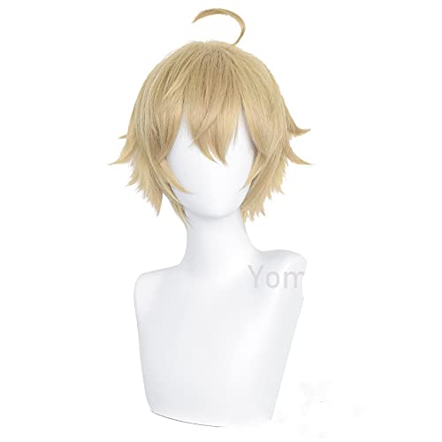 RONGYEDE Wig Anime Cosplay THASMA Cosplay Perücke Spiel Genshin Wirkung THMA Hellbraunes Pferdeschwanzhaar Peluca Anime Halloween Party Karneval Rollenspielperücken von RONGYEDE