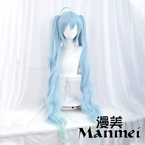 RONGYEDE-Wig Anime Cosplay Vocaloid Snow Universal Tiger Mouth Clip Double Pferdeschwanz Cos Wig Style C Perücke von RONGYEDE