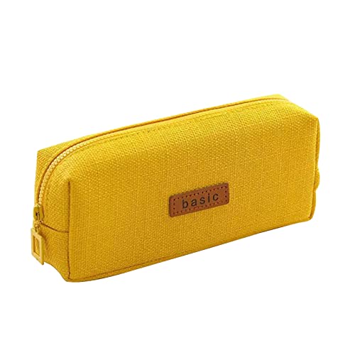 RONGYI Federmäppchen, Mäppchen Multifunktional und Große Kapazität Schulmäppchen Pencil Case Unisex Pencil Case für Studenten, Büroangestellte, Ärzte, Maler, Gelb,19.8x8x5cm von RONGYI