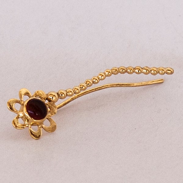 Gold Ohrmanschette - Ohr Kletterer Bergsteiger Ohrringe Edelstein Onyx Schmuck | Code G5 von RONIBIZA