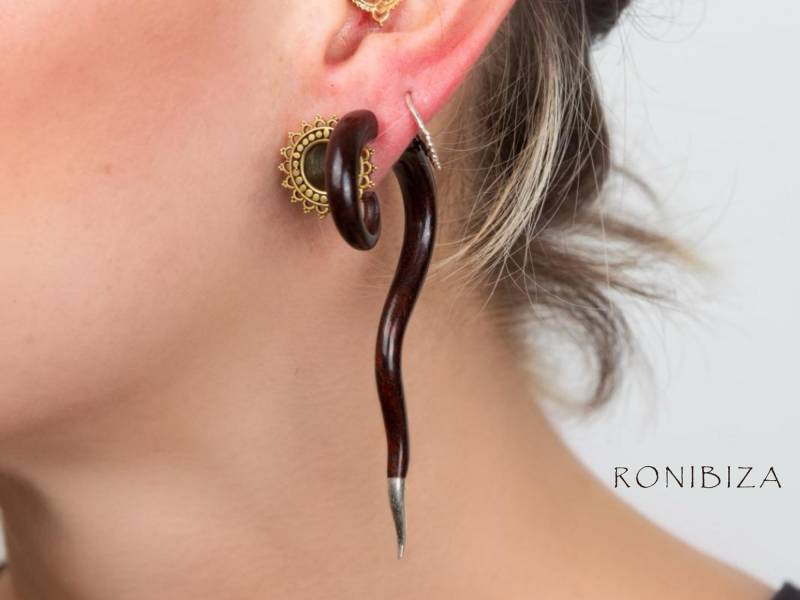 Lina Fake Gauge Ohrringe - Faux Ohr Dehner Piercing Split Schmuck von RONIBIZA