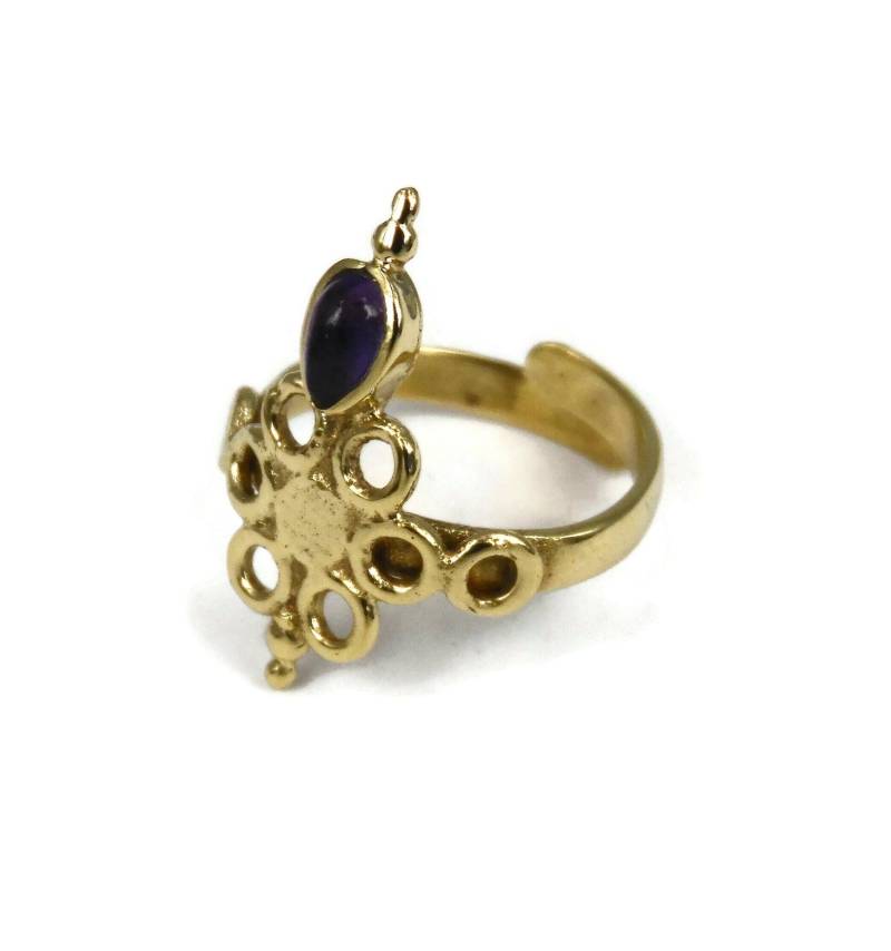 Zehenring - Messing Verstellbarer Fuß-Accessoires Fußring Fußschmuck Edelstein Geschenke Unter 20 | T43B von RONIBIZA