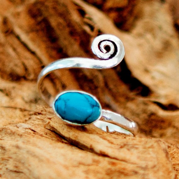 Zehenring - Silberner Verstellbarer Fuß-Accessoires Fußring Fußschmuck Edelstein Geschenke Unter 20 | T47S von RONIBIZA