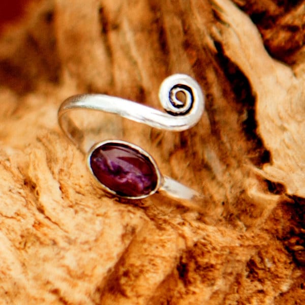 Zehenring - Silberner Verstellbarer Fuß-Accessoires Fußring Fußschmuck Edelstein Geschenke Unter 20 | T47S von RONIBIZA