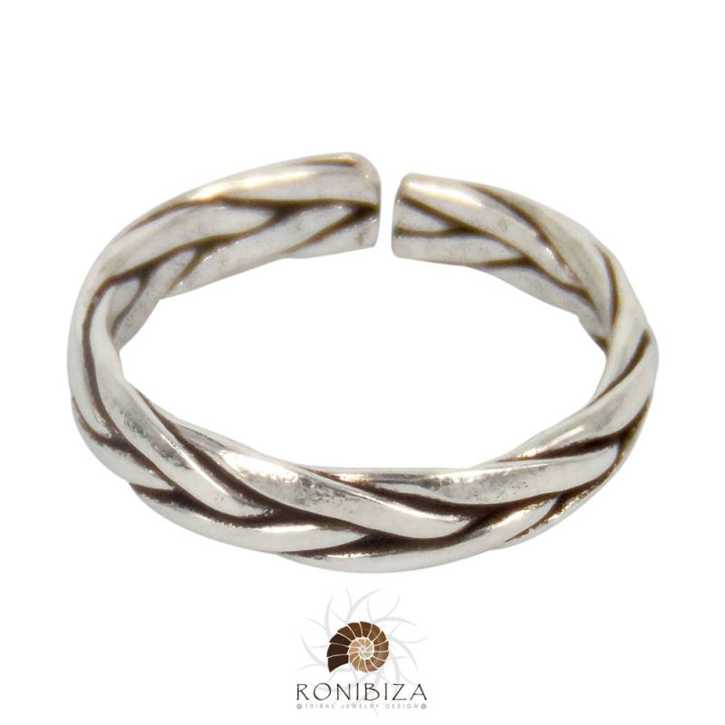 Zehenring - Silberner Verstellbarer Fußring Fußschmuck Band | T54S von RONIBIZA