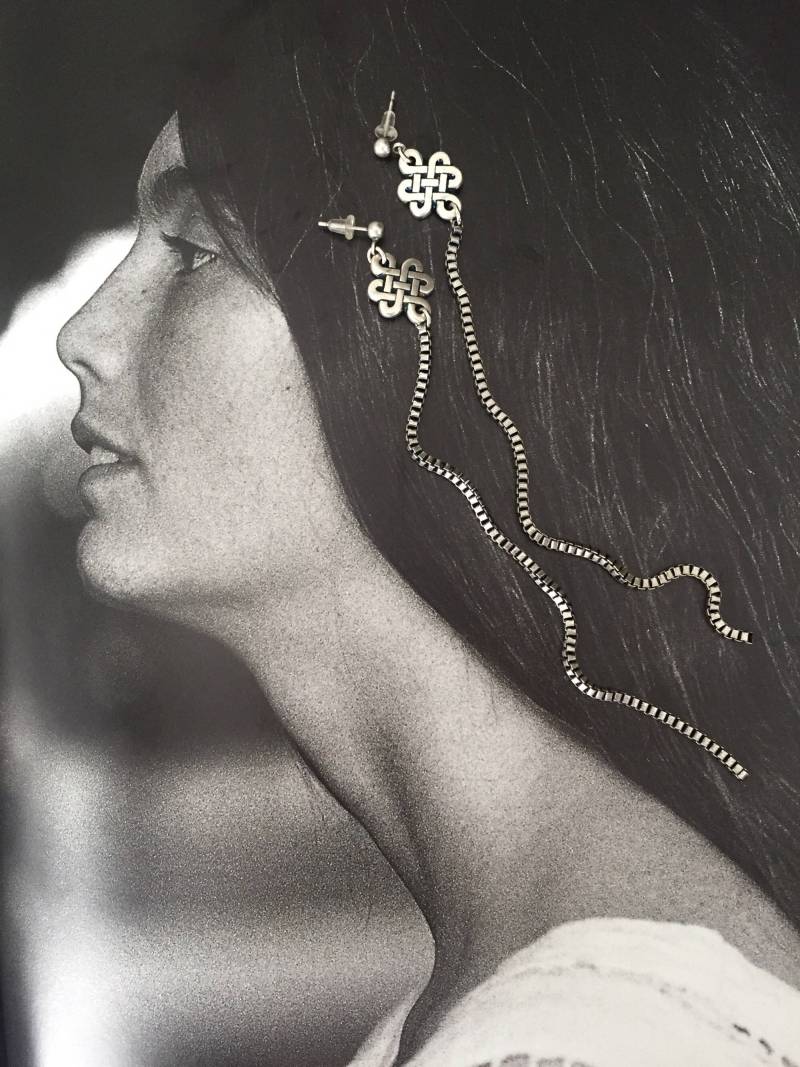 Lange Silberne Kette Ohrringe, Schulter Duster, Liebe, Symbol Und Kette, Unendliche Liebe Zeichen, Aussage Boho Ohrringe Lange Silberne Kette Ohrringe, Schulter Duster, Liebe, Symbol Und Kette, Unendliche Liebe Zeichen, Aussage Boho Ohrringe von RONIMO
