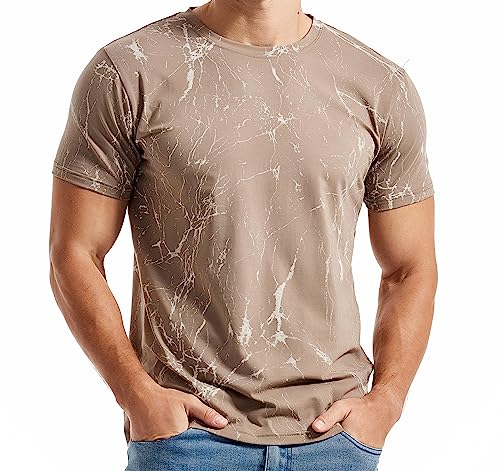 RONOMO Herren T-Shirt Street T-Shirt Qualität T-Shirt（SH Khaki S von RONOMO