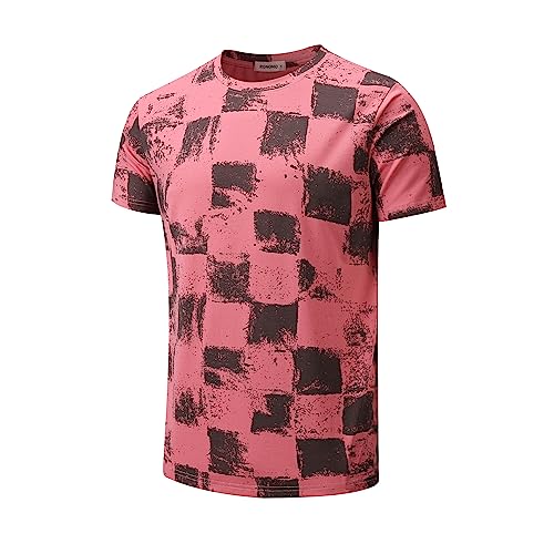 RONOMO Herren T-Shirt Street T-Shirt Qualität T-Shirt（GZ Rosa XL von RONOMO