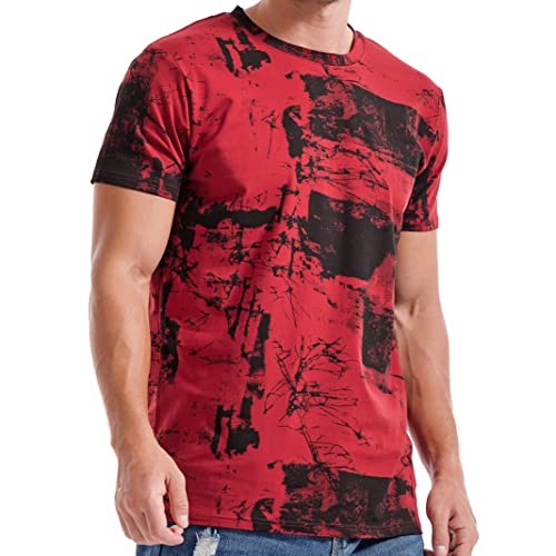 RONOMO Herren T-Shirt Street T-Shirt Qualität T-Shirt（FK Weinrot M von RONOMO