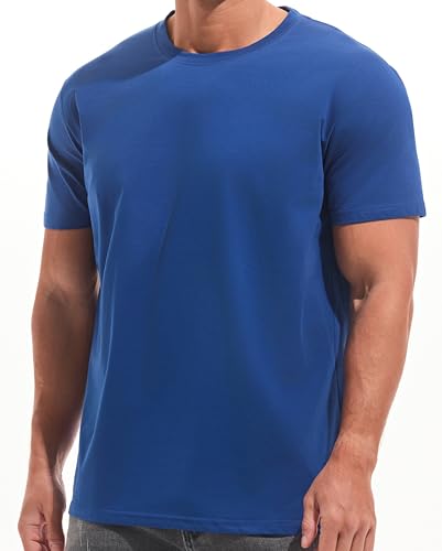 RONOMO Herren T-Shirt City Classic Micro Elastic Solid Color Bequemes Ice Feel T-Shirt（JS Blau L von RONOMO