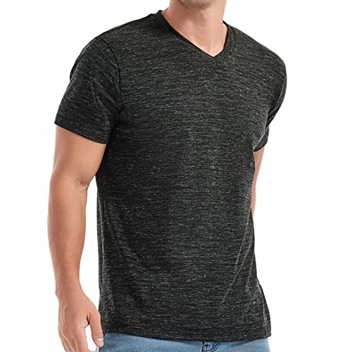 RONOMO Herren T-Shirt Basic T-Shirt mit V-Ausschnitt（V2V Schwarz XXXL von RONOMO