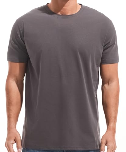 RONOMO Herren T-Shirt City Classic Micro Elastic Solid Color Bequemes Ice Feel T-Shirt（JS Grau S von RONOMO