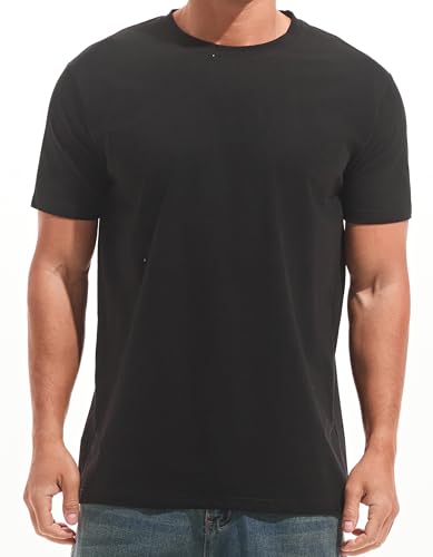RONOMO Herren T-Shirt City Classic Micro Elastic Solid Color Bequemes Ice Feel T-Shirt（JS Schwarz XXL von RONOMO
