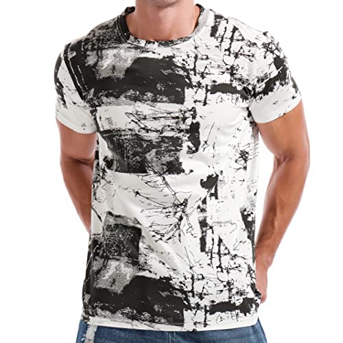 RONOMO Herren T-Shirt Street T-Shirt Qualität T-Shirt（FK weiß 4XL von RONOMO