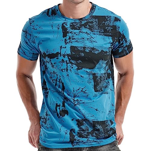 RONOMO Herren-T-Shirt mit modischem Print, Freizeit-Shirt, 3XL von RONOMO