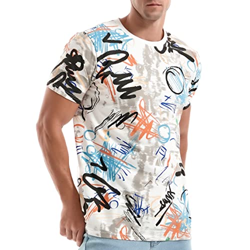 RONOMO Herren-T-Shirt mit modischem Print, Freizeit-Shirt, M von RONOMO