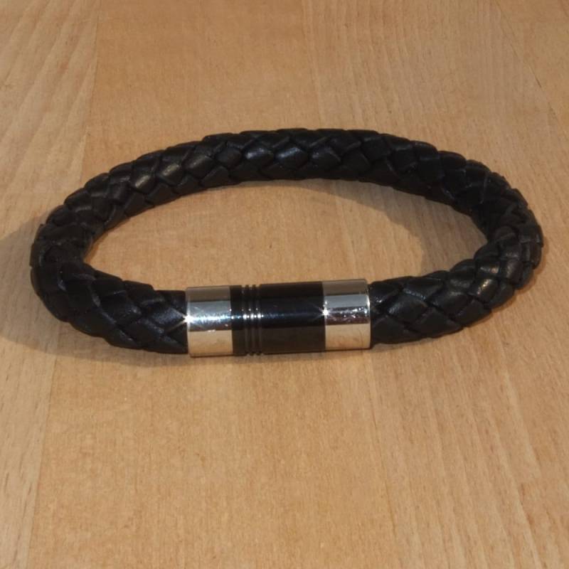 Armband Leder Und Edelstahl von RONatARTMANIA