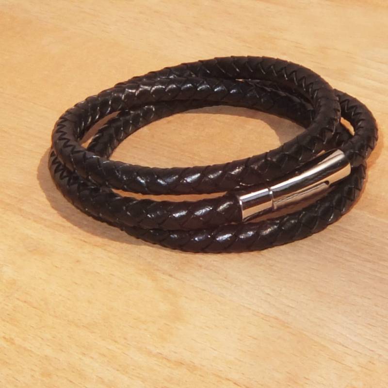 Armband Leder & Edelstahl 14 von RONatARTMANIA