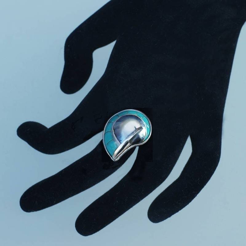 Ring Shell Türkis von RONatARTMANIA