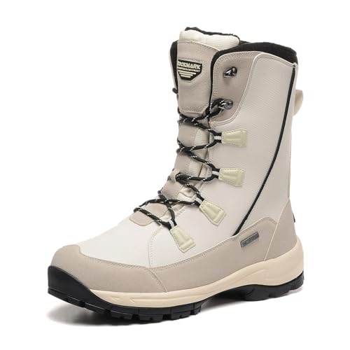 ROOKMARK Schneestiefel für Herren Warm Gefüttert Winterstiefel Wasserdicht Trekking Wanderschuhe (918-weiß,42) von ROOKMARK
