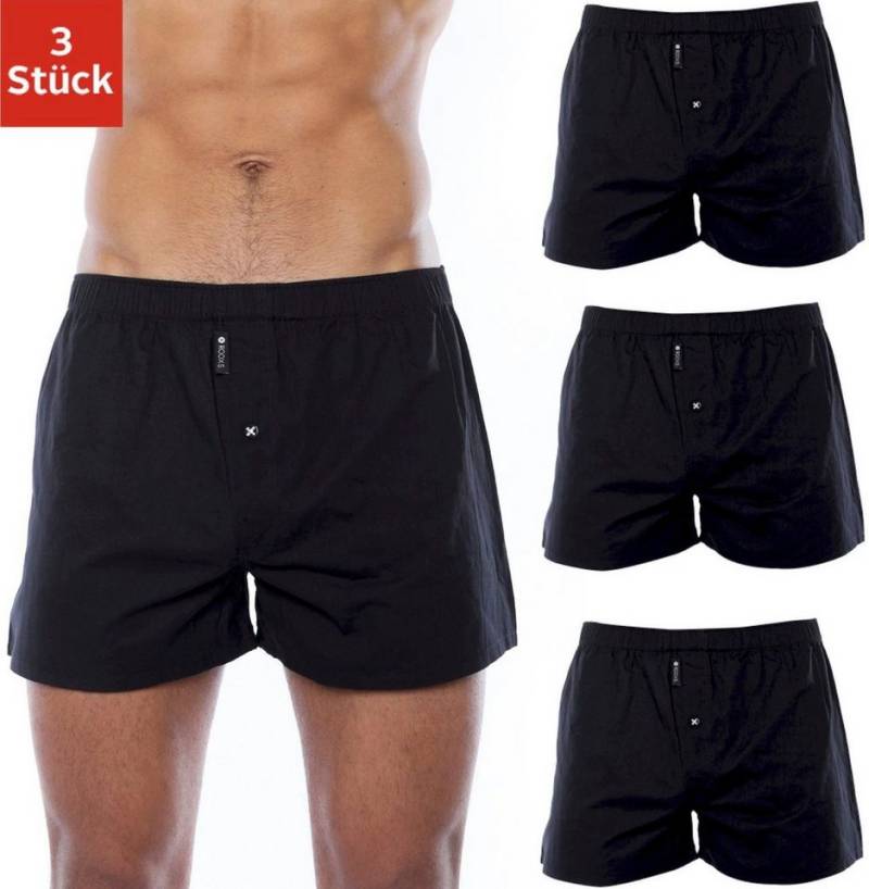 ROOXS Weiter Boxer Weite Herren Boxershorts mit Eingriff (3-St) Männer Unterhosen aus 100% Baumwolle, weit geschnitten von ROOXS