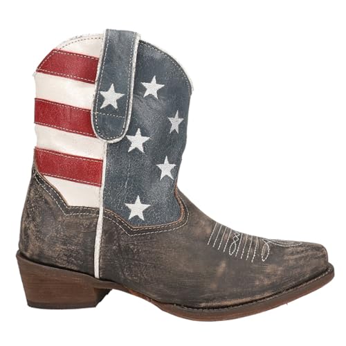 ROPER Damen American Beauty Distressed Round Toe Cowboy Booties Cowboystiefel, Braun, 38 EU von ROPER