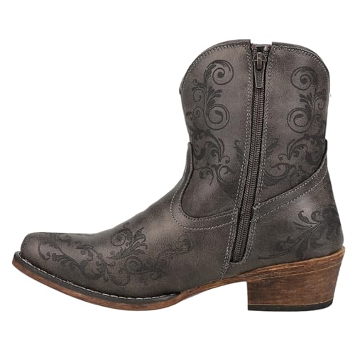 ROPER Damen Kurze Stiefeletten mit Stickerei, runde Zehenpartie Westernstiefel, GRAU, 37 EU von ROPER