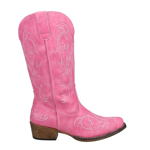 ROPER Damen Riley Embroidered Snip Toe Cowboy Boots Westernstiefel, Pink, 42 EU von ROPER