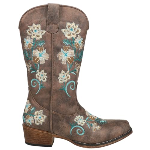 ROPER Damen Riley Floral Embroidery Snip Toe Cowboy Boots Mode-Stiefel, Braun, 39 EU ROPER Damen Riley Floral Embroidery Snip Toe Cowboy Boots Mode-Stiefel, Braun, 39 EU von ROPER