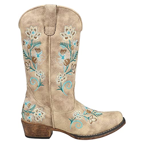 ROPER Damen Riley Floral modischer Stiefel, hautfarben, 37.5 EU Weit von ROPER
