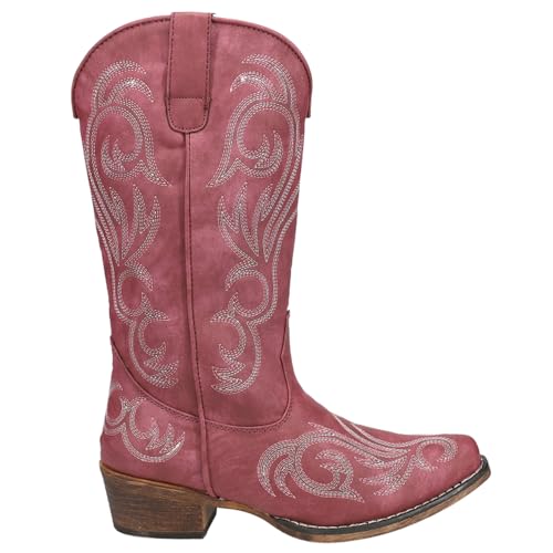 ROPER Damen Riley Round Toe Cowboy Boots Westernstiefel, Rot/Ausflug, einfarbig (Getaway Solids), 39.5 EU von ROPER