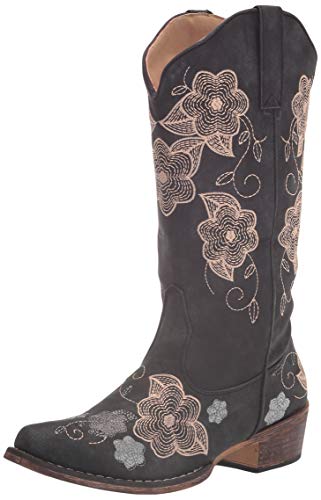 ROPER Damen Riley Blumen Westernstiefel, schwarz, 41.5 EU von ROPER