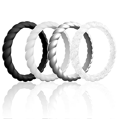 ROQ , Damen Platin Irregulär Kein Edelstein Ehering-Set, Multi-color, I0119400 von ROQ