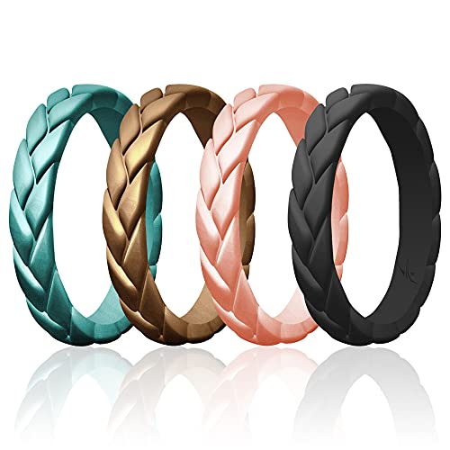 ROQ , Damen Platin Irregulär Kein Edelstein Ehering-Set, Multi-color, I0120346 von ROQ