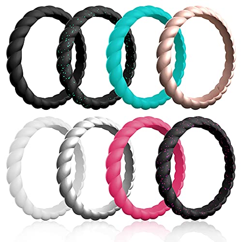 ROQ , Damen Platin Irregulär Kein Edelstein Hochzeitsband, Multi-color, I0119384 von ROQ