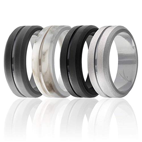 ROQ , Herren Gummi Irregulär Kein Edelstein Hochzeitsband, Multi-color, - I0108858 von ROQ